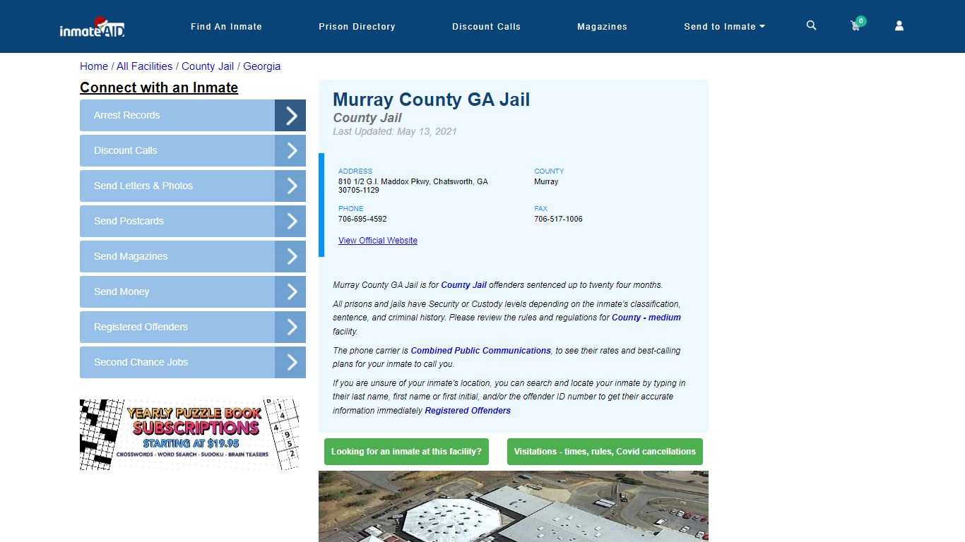 Murray County GA Jail - Inmate Locator - Chatsworth, GA